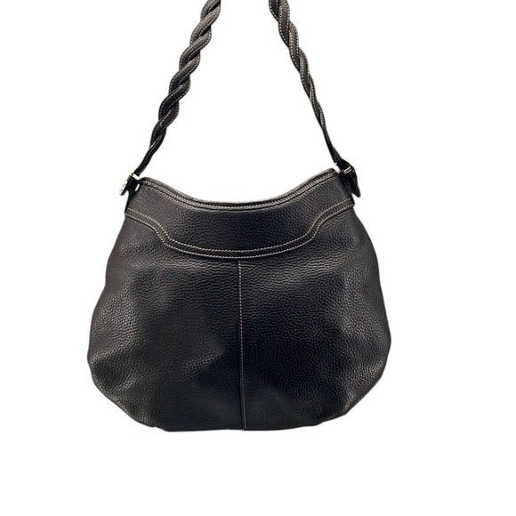 Brighton Shoulder Bag Large Black Ziptop‎ Hobo Pockets Pebble Hobo Braided Strap - Picture 2 of 9